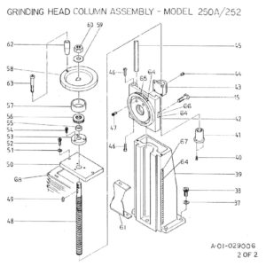 250A Grinding Head & Column Assembly